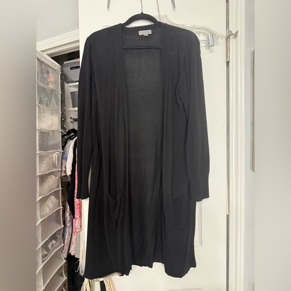 Lightweight Black Open Cardigan